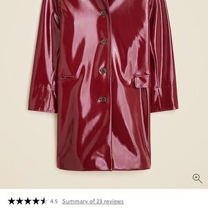 J. Crew Shiny Burgundy Trench Coat